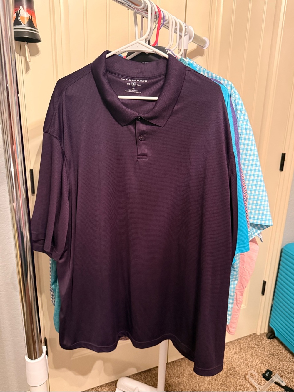 Saddlebred Men's Purple Performance Polo